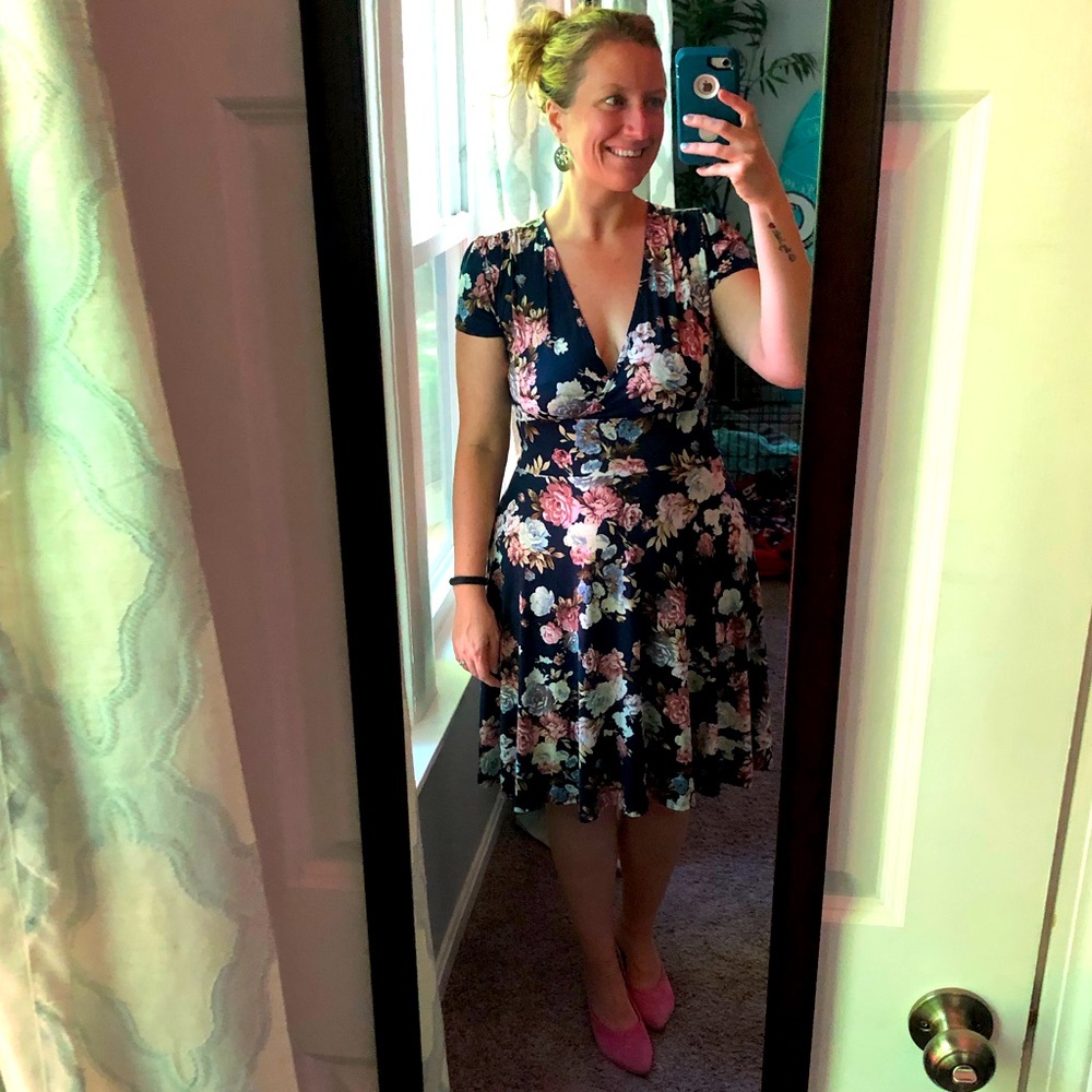 Audrey Whitmore navy floral dress